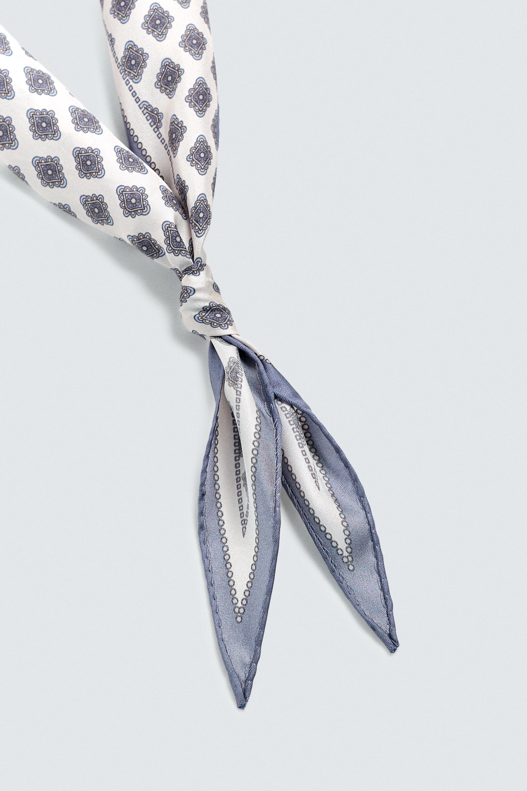 100% SILK GEOMETRIC PRINT SCARF